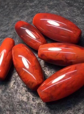 天然南红九口料火焰桶珠diy佛珠民族风格牡丹花莲花吊坠百搭项链