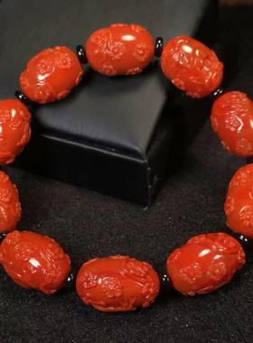 凉山南红瓦西料一路升花手串绿松石戒指项链蜜蜡流行时尚饰品收藏