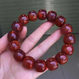 精品瓦西料玫红火焰纹老型手串天河石极光23沉香水晶宝石手串戒指