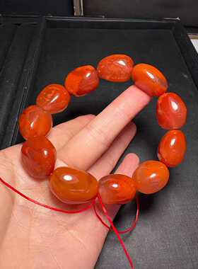 精品凉山南红玛瑙手串随行手链15㎜男女款民族风国风原创精美饰品