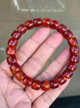 瓦西南红直切手串红纹石海纹石翡翠蜜蜡绿松石吊坠挂件百搭时尚女