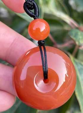 南红玛瑙平安扣吊坠挂件项链锁骨链超美毛衣链佛珠男女款收藏