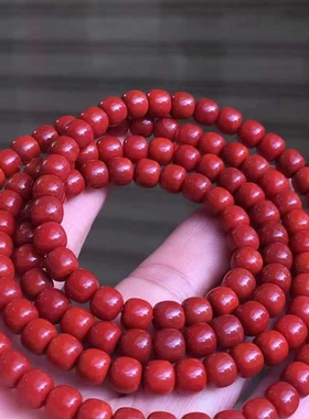 精品瓦西南红玛瑙锦红老型佛珠满肉锦红6㎜收藏级别精美饰品