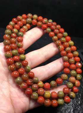 精品川料南红包浆108佛珠7㎜包浆盘玩红润油性饰品翡翠手串项链