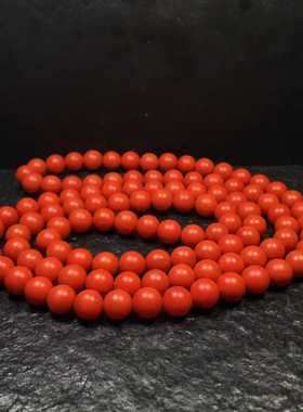 保山南红玛瑙108佛珠柿子红色色红料子润手串男女款玉石收藏百搭