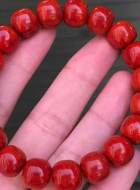 南红玛瑙瓦西老型手串满色满肉11.5㎜珠宝古玩收藏旧物件吊坠挂件
