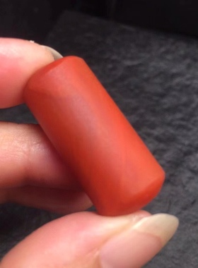 凉山南红柿子红圆柱形桶珠吊坠diy满色满肉项链毛衣链挂件弥勒佛