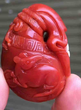 南红玛瑙柿子红满色满肉数钱钱袋布袋吊坠挂件手把件男女款原创男