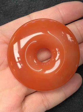 南红玛瑙大平按扣吊坠挂件玉石收藏级别男女款锁骨链项链