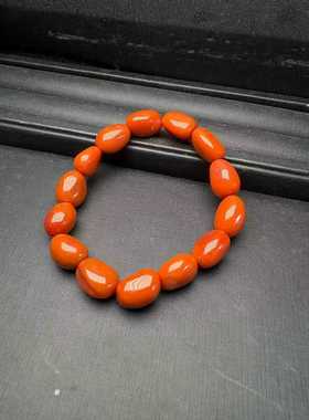 凉山南红玛瑙随行手链9㎜籽料手串手链男女款单圈收藏文玩饰品