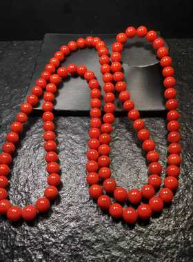瓦西南红玛瑙108佛珠锦红满色满肉柿子红9㎜霸气十足大珠子男女