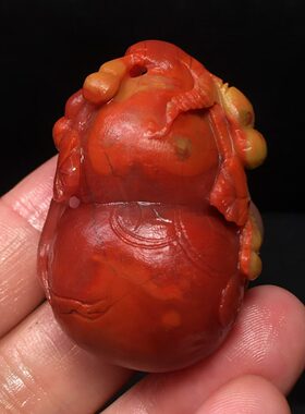 精品川料南红玛瑙雕刻葫芦吊坠柿子红包浆男女款饰品古风配饰精美