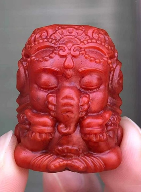 瓦西料 南红玛瑙雕刻吊坠锦红色满色满肉哑光工艺手工雕刻挂件男