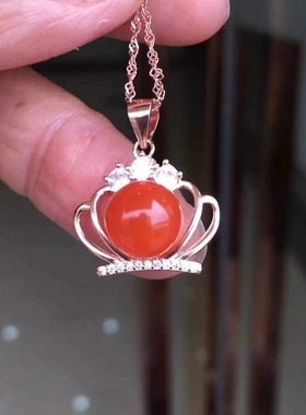 川料南红樱桃红吊坠锁骨链珠宝饰品diy配饰精美礼品时尚手串项链