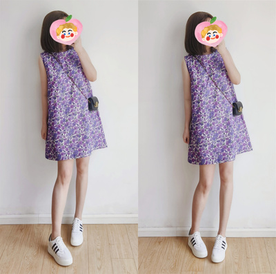 简约清新A字棉质连衣裙