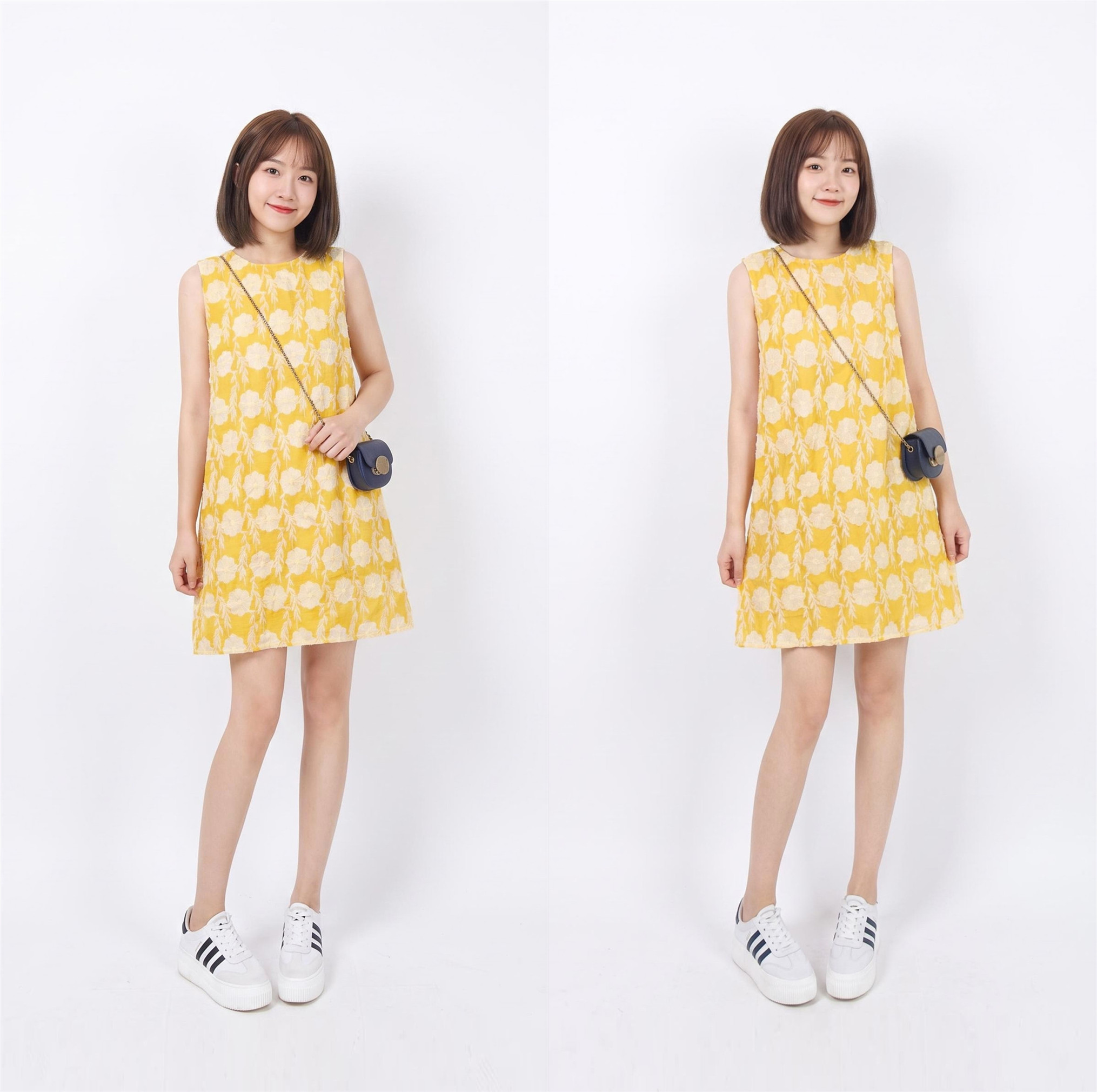 夏季a版黄色棉麻女小个子裙子短款宽松女装背心裙连衣裙连身裙