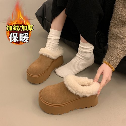 加绒加厚雪地靴女冬季保暖毛毛鞋