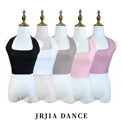 JIA.DANCE新款拉丁舞挂脖吊带短款上衣国标舞服练功服带胸垫R208