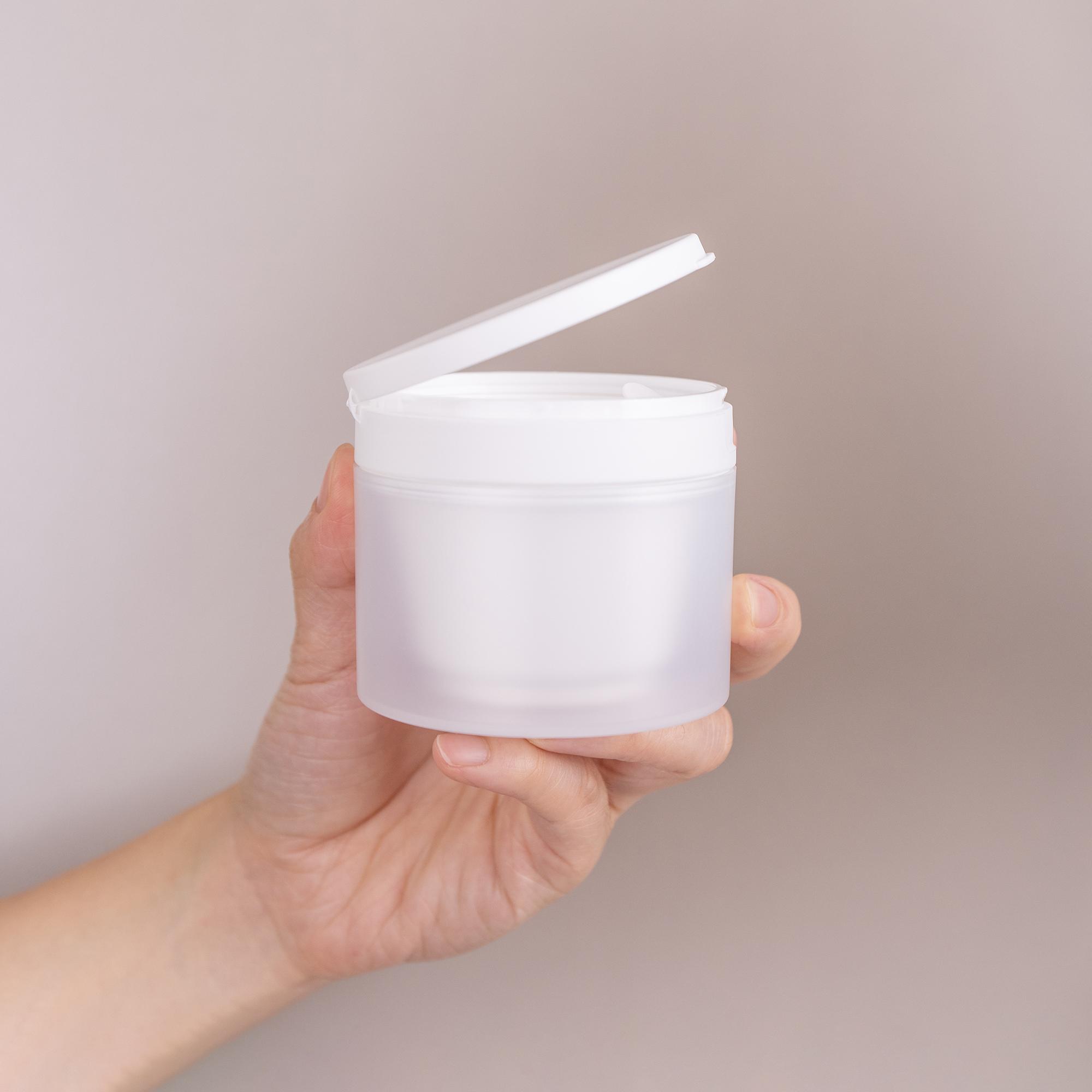 50g100g150克膏霜分装瓶带勺子翻盖瓶塑料PET旅行便携分装磨砂膏