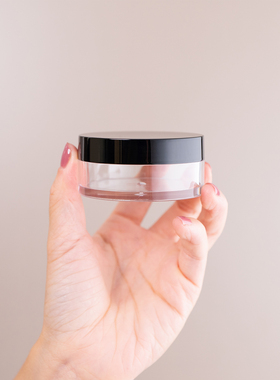 10g20g中格散粉盒小黑盒带粉扑分装盒化妆品散粉爽身粉塑料空盒