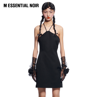 修身 开叉连衣裙M ESSENTIAL 设计师品牌 骨感羊毛 NOIR 马凯