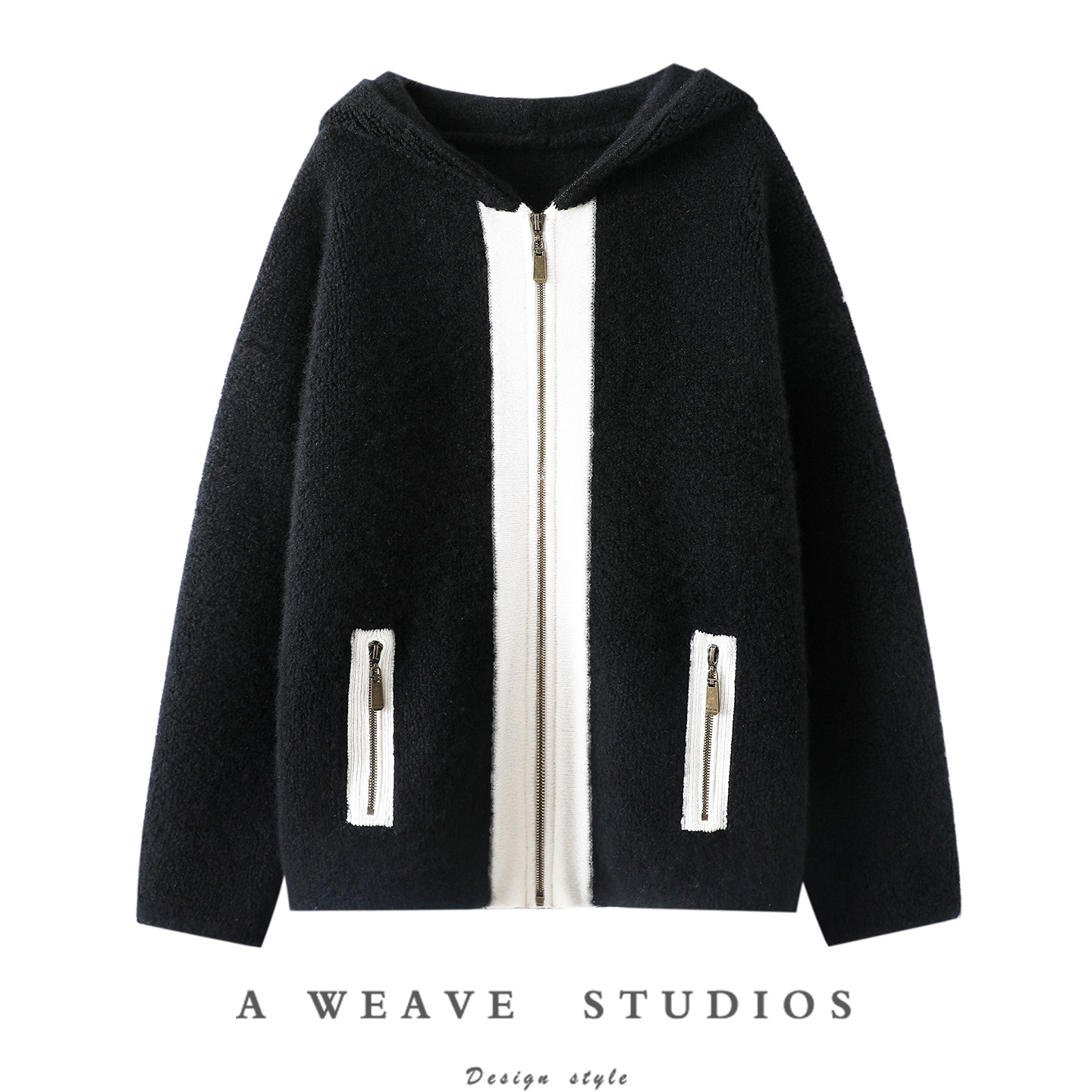 上身就是好看~重磅1000克！100%纯山羊绒拉链开衫女连帽毛衣宽松,女装/女士精品,羊绒衫,淘宝优惠券,粉丝福利购,淘宝优惠卷