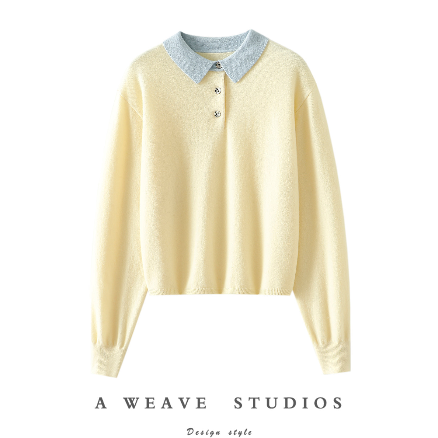 闭眼收的一款！新款拼色100%纯山羊绒衫女POLO领纯羊绒毛衣秋冬