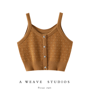 尽显气质 内搭外穿 圆领100%纯山羊绒吊带背心女纯羊绒毛衣针织衫