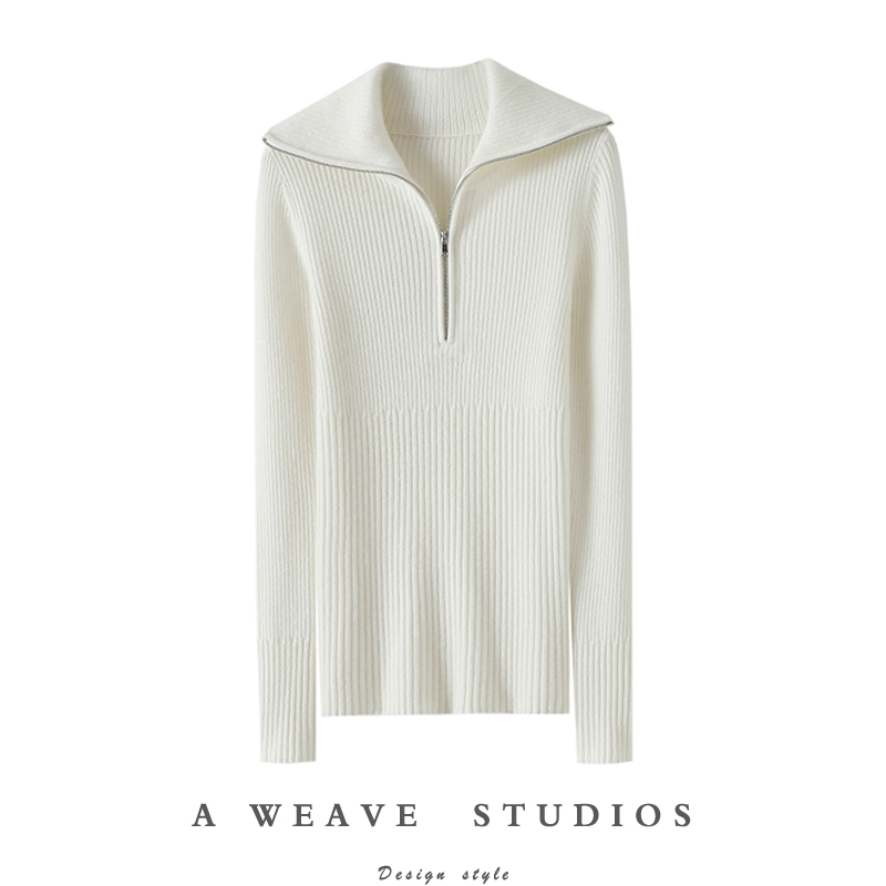 精致与气场！高领可翻100%纯山羊绒衫女纯羊绒毛衣修身针织打底衫