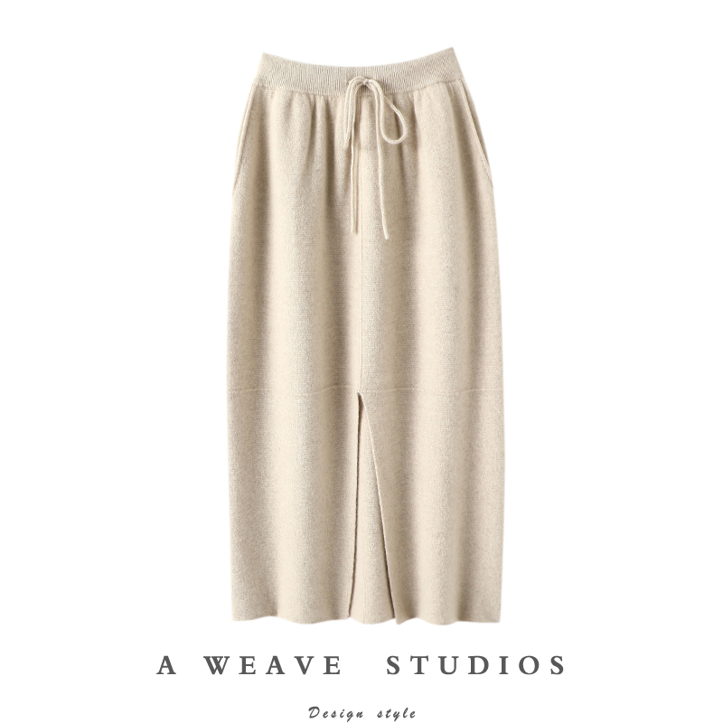 高知温柔显贵！四平针加厚羊绒半身裙子纯羊绒包臀裙中长款针织裙