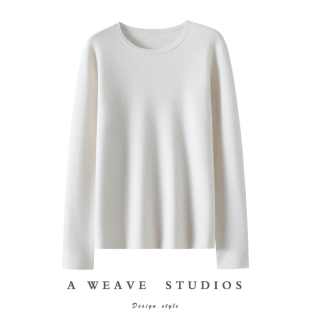 加厚 女圆领羊绒毛衣打底衫 启超温柔到哭 高定精纺100%纯山羊绒衫