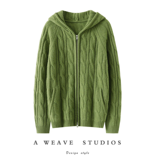 纯羊绒连帽毛衣 加厚100%纯山羊绒拉链开衫 自留啊 这才是想要