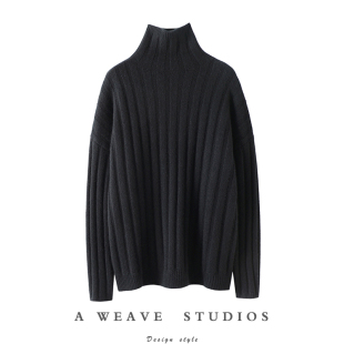 女粗棒针织高领羊绒毛衣 加厚100%山羊绒衫 气质神版 男女同款