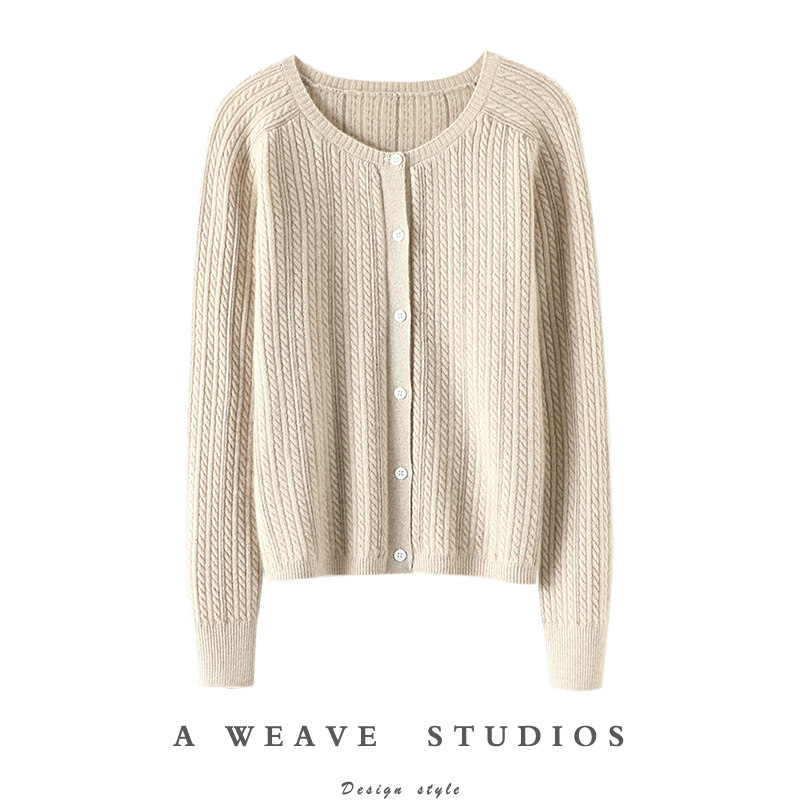 启超奢美气场！拼色条纹圆领羊绒开衫女纯羊绒毛衣针织衫秋冬外套,女装/女士精品,羊绒衫,淘宝优惠券,粉丝福利购,淘宝优惠卷