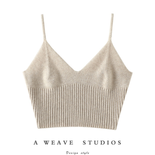 内搭针织抹胸纯羊绒毛衣 纯山羊绒吊带背心女修身 时尚 新高度