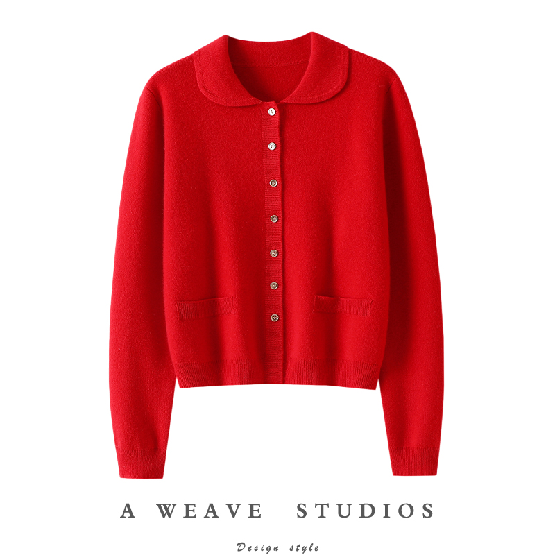 官方正品！美到失语！四平针加厚100%纯羊绒开衫女纯羊绒毛衣外套