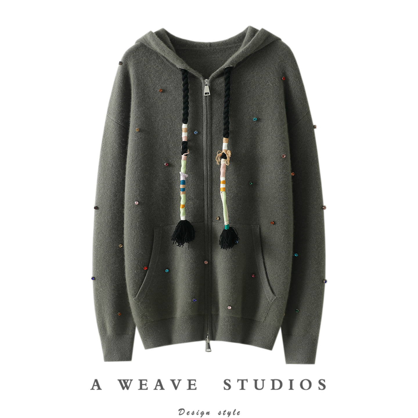 官方正品！重磅加厚100%纯山羊绒拉链帽衫女毛衣针织开衫秋冬卫衣,女装/女士精品,羊绒衫,淘宝优惠券,粉丝福利购,淘宝优惠卷