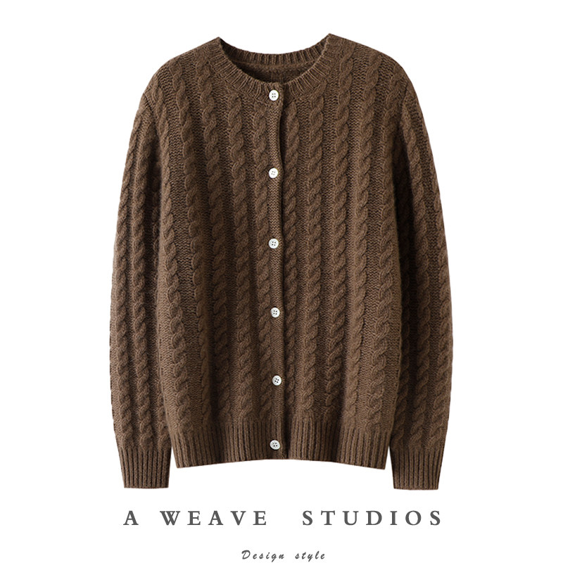 心动通勤颜值~加厚100%纯山羊绒开衫女绞花纯羊绒毛衣宽松秋冬季,女装/女士精品,羊绒衫,淘宝优惠券,粉丝福利购,淘宝优惠卷