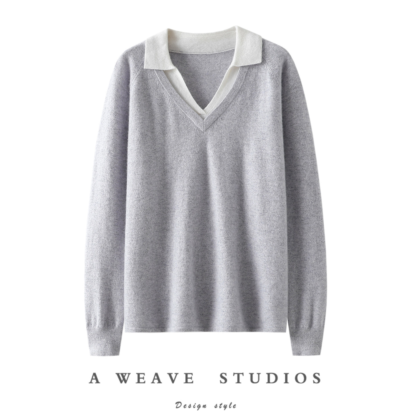 温柔发光气质~POLO领100%纯山羊绒衫女纯羊绒毛衣套头秋冬季宽松,女装/女士精品,羊绒衫,淘宝优惠券,粉丝福利购,淘宝优惠卷