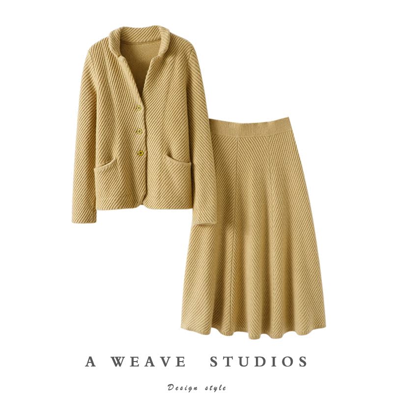 启超官方高端100%纯山羊绒衫套装