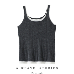 这件爱到不行 精纺100%纯山羊绒吊带背心女羊绒毛衣针织打底衫