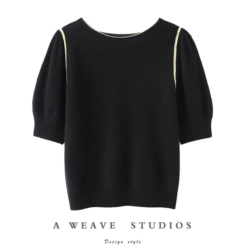 启超美好定格~圆领100%纯山羊绒短袖女纯羊绒毛衣针织衫T恤宽松,女装/女士精品,羊绒衫,淘宝优惠券,粉丝福利购,淘宝优惠卷