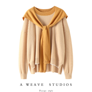 落叶黄可拆卸披肩羊绒衫 女纯羊绒毛衣2023秋冬 奢美气质 满屏