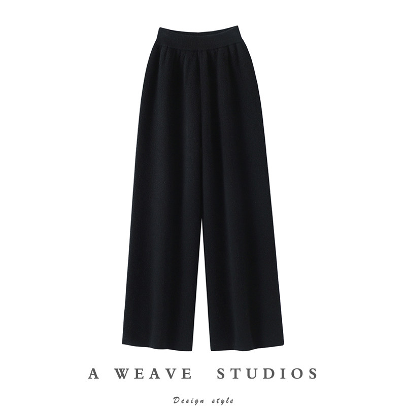 重磅密织四平针！纯山羊绒裤子女外穿休闲针织羊绒直筒裤阔腿裤冬,女装/女士精品,休闲裤,淘宝优惠券,粉丝福利购,淘宝优惠卷