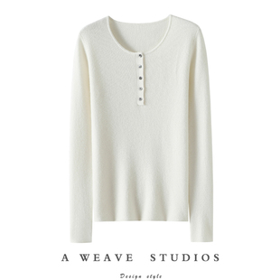 羊绒毛衣针织打底衫 女修身 秋冬圆领100%纯山羊绒衫 走气质路线