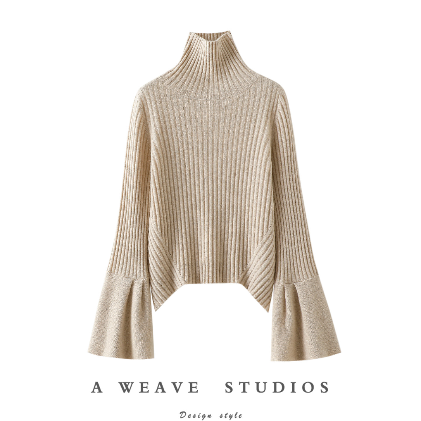 遇见惊喜！喇叭袖100%纯山羊绒衫女高领纯羊绒毛衣针织衫秋冬新款,女装/女士精品,羊绒衫,淘宝优惠券,粉丝福利购,淘宝优惠卷