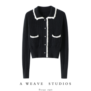 气质 纯羊绒毛衣针织小开衫 新款 女短裤 100%纯山羊绒开衫 妥妥