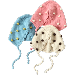 太好看了~手工钩花儿童纯山羊绒帽子男女通用针织护耳帽子保暖冬