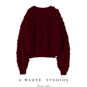 100纯羊绒女圆领毛衣针织衫 启超奢华隐现 加厚羊绒衫 慵懒风秋冬