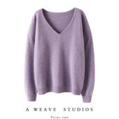 加厚V领羊绒衫 女纯羊绒毛衣针织打底衫 宽松 官方正品 启超